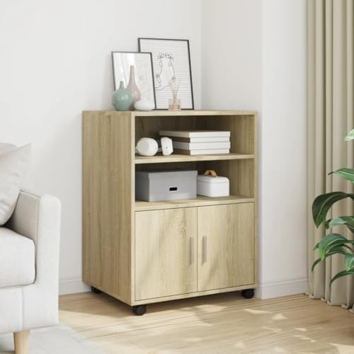 Qnhdfrt Rollschrank Sonoma-Eiche 60x48x81 cm Holzwerkstoff mit Rollen Starker Stauraum für Büro Wohnzimmer oder Küche Langlebig & Pflegeleicht Qnhdfrt Rollschrank Sonoma-Eiche 60x48x81 cm Holzwerkstoff mit Rollen Starker Stauraum für Büro Wohnzimmer oder Küche Langlebig & Pflegeleicht von Qnhdfrt