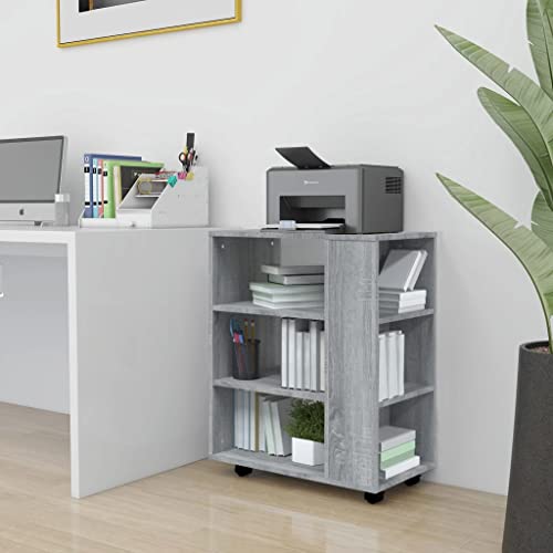 Qnhdfrt Rollschrank mit 4 Rollen Holzwerkstoff Grau Sonoma 60x35x75 cm Organizer für Schreibtisch Dokumente Qnhdfrt Rollschrank mit 4 Rollen Holzwerkstoff Grau Sonoma 60x35x75 cm Organizer für Schreibtisch Dokumente von Qnhdfrt