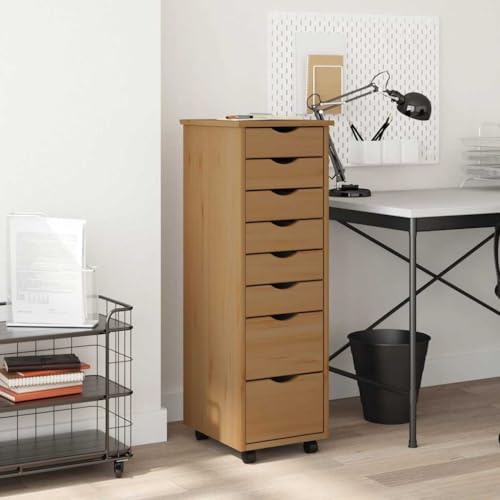 Qnhdfrt Rollschrank mit 8 Schubladen Massivholz Kiefer Honigbraun Aufbewahrungsschrank Organizer für Dokumente Bücher 34x39x103 cm Flexible Rollen Mehrzweck Qnhdfrt Rollschrank mit 8 Schubladen Massivholz Kiefer Honigbraun Aufbewahrungsschrank Organizer für Dokumente Bücher 34x39x103 cm Flexible Rollen Mehrzweck von Qnhdfrt