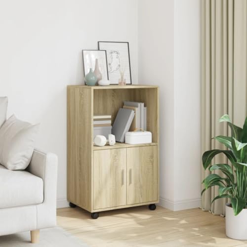 Qnhdfrt Rollschrank mit Rollen Sonoma-Eiche 55x40x91 cm Holzwerkstoff für viel Stauraum leicht beweglich in Wohnzimmer Küche Schlafzimmer Qnhdfrt Rollschrank mit Rollen Sonoma-Eiche 55x40x91 cm Holzwerkstoff für viel Stauraum leicht beweglich in Wohnzimmer Küche Schlafzimmer von Qnhdfrt