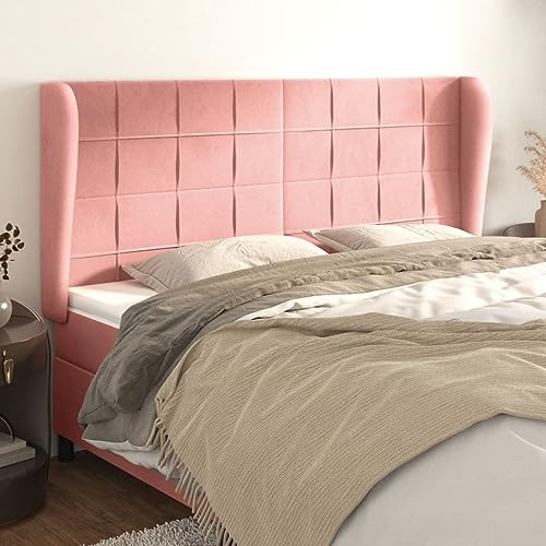 Qnhdfrt Rosa Kopfteil 183x118/128 cm Samt mit Höhenverstellbarkeit und massiven Lärchenbeinen für Schlafzimmer und Gästezimmer Qnhdfrt Rosa Kopfteil 183x118/128 cm Samt mit Höhenverstellbarkeit und massiven Lärchenbeinen für Schlafzimmer und Gästezimmer von Qnhdfrt