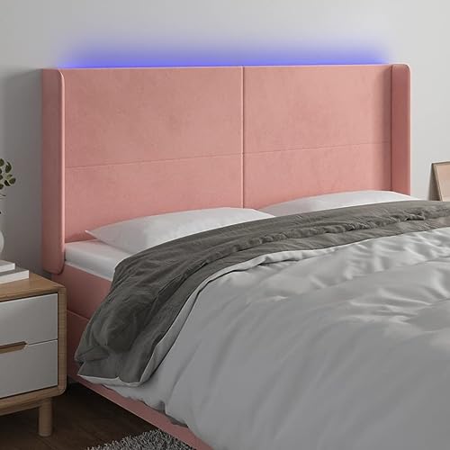 Qnhdfrt Rosa LED Kopfteil 183x16x118/128 cm Samt Holzrahmen Höhenverstellbar Farbwechsel Beleuchtung Modernes Bettkopfteil für Schlafzimmer Qnhdfrt Rosa LED Kopfteil 183x16x118/128 cm Samt Holzrahmen Höhenverstellbar Farbwechsel Beleuchtung Modernes Bettkopfteil für Schlafzimmer von Qnhdfrt