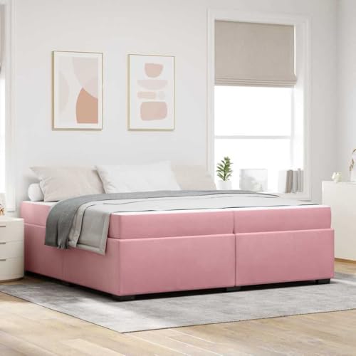 Qnhdfrt Rosa Samt Bettgestell mit Matratze 200 x 200 cm Modernes Doppelbett mit Lattenrahmen und mittlerem Härtegrad für Stadtwohnung und Gästezimmer Qnhdfrt Rosa Samt Bettgestell mit Matratze 200 x 200 cm Modernes Doppelbett mit Lattenrahmen und mittlerem Härtegrad für Stadtwohnung und Gästezimmer von Qnhdfrt