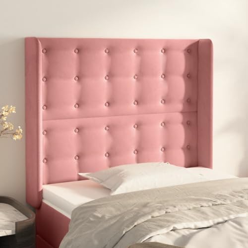 Qnhdfrt Rosa Samt Kopfteil mit Ohren 103x118 cm Höhenverstellbar Bequeme Rückenlehne Modernes Bed Headboard für Schlafzimmer Doppelbett Jugendzimmer Dekoration Qnhdfrt Rosa Samt Kopfteil mit Ohren 103x118 cm Höhenverstellbar Bequeme Rückenlehne Modernes Bed Headboard für Schlafzimmer Doppelbett Jugendzimmer Dekoration von Qnhdfrt