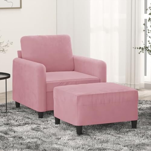 Qnhdfrt Rosa Samt Sessel mit Fußhocker 60 cm Sitzbreite Komfortabler Relaxsessel Modernes Design für Wohnzimmer Balkon Jugendzimmer Qnhdfrt Rosa Samt Sessel mit Fußhocker 60 cm Sitzbreite Komfortabler Relaxsessel Modernes Design für Wohnzimmer Balkon Jugendzimmer von Qnhdfrt