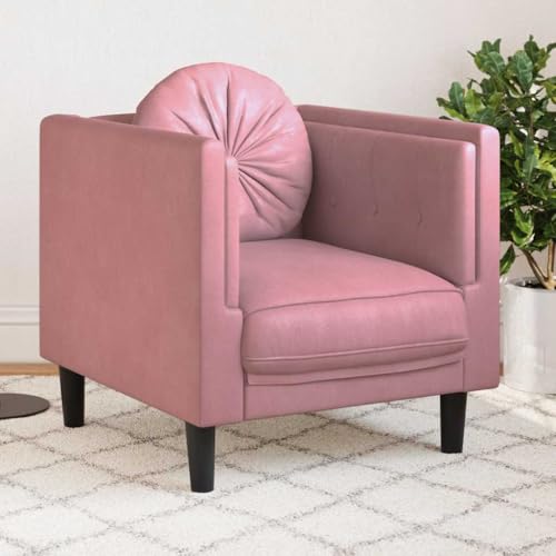 Qnhdfrt Rosa Samt Sessel mit Kissen Moderner Relaxsessel für Wohnzimmer und Lounge Komfortabel mit Stützbeinen Größe 71x77x70 cm Qnhdfrt Rosa Samt Sessel mit Kissen Moderner Relaxsessel für Wohnzimmer und Lounge Komfortabel mit Stützbeinen Größe 71x77x70 cm von Qnhdfrt