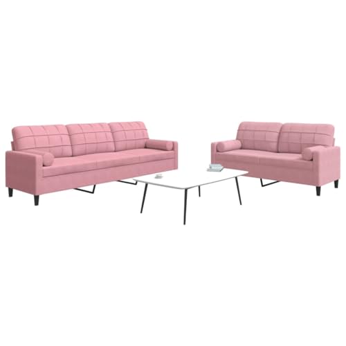 Qnhdfrt Rosa Samt Sofagarnitur 2-TLG. mit Kissen und Nackenrollen für Wohnzimmer Jugendzimmer Modernes Design Robustes Metallgestell Bequemes Sitzerlebnis Qnhdfrt Rosa Samt Sofagarnitur 2-TLG. mit Kissen und Nackenrollen für Wohnzimmer Jugendzimmer Modernes Design Robustes Metallgestell Bequemes Sitzerlebnis von Qnhdfrt