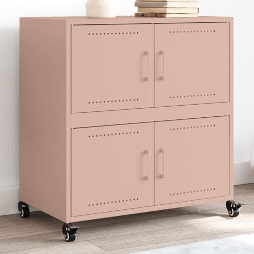 Qnhdfrt Rosa Sideboard aus Kaltgewalztem Stahl mit 4 Türen und Rollen 68,5x39x72 cm für Wohnzimmer Küche Flur Elegant Robust mit Großem Stauraum Qnhdfrt Rosa Sideboard aus Kaltgewalztem Stahl mit 4 Türen und Rollen 68,5x39x72 cm für Wohnzimmer Küche Flur Elegant Robust mit Großem Stauraum von Qnhdfrt