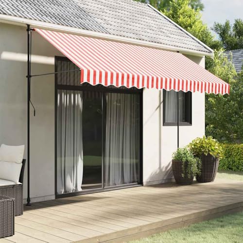 Qnhdfrt Rot Weiß Gestreifter Markisenstoff 3,5x2,5 m mit PU-Beschichtung für Klemmmarkise Balkon Terrasse Garten Qnhdfrt Rot Weiß Gestreifter Markisenstoff 3,5x2,5 m mit PU-Beschichtung für Klemmmarkise Balkon Terrasse Garten von Qnhdfrt