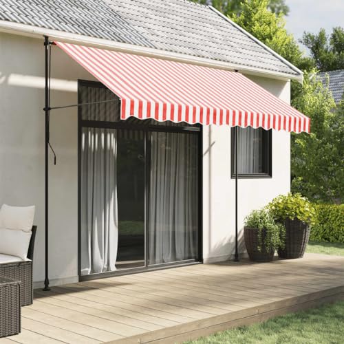 Qnhdfrt Rot Weiß Gestreifter Markisenstoff 3x2,5 m für Markise Ersatz, Leicht und Robust mit PU-Beschichtung, für Balkon, Terrasse und Garten Sonnenschutz Qnhdfrt Rot Weiß Gestreifter Markisenstoff 3x2,5 m für Markise Ersatz, Leicht und Robust mit PU-Beschichtung, für Balkon, Terrasse und Garten Sonnenschutz von Qnhdfrt
