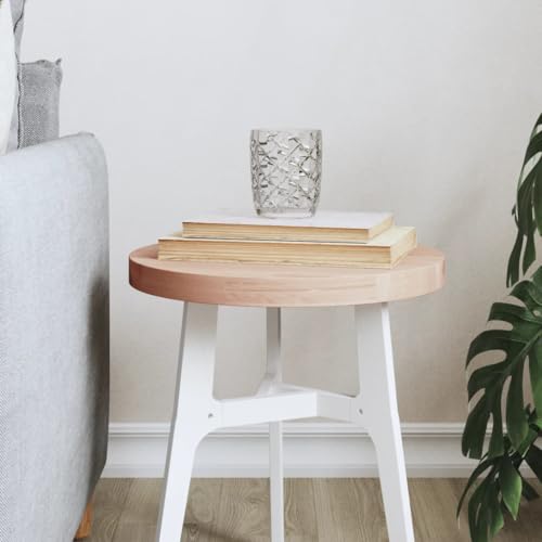 Qnhdfrt Runde Tischplatte aus massivem Buchenholz Ø30x2,5 cm Naturbelassen für Bartisch Beistelltisch und Möbelprojekte von Qnhdfrt