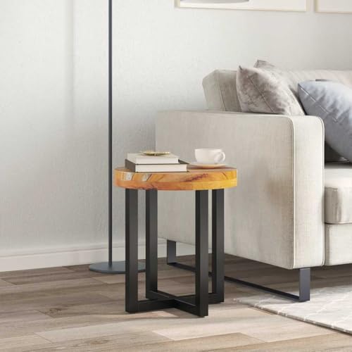 Qnhdfrt Runder Couchtisch Beistelltisch 40cm Durchmesser aus Massivholz Teak & Mangoholz mit Transparenter Polyresin-Dekoration Einzigartiges Design Handgefertigt für Wohnzimmer Schlafzimmer Flur Qnhdfrt Runder Couchtisch Beistelltisch 40cm Durchmesser aus Massivholz Teak & Mangoholz mit Transparenter Polyresin-Dekoration Einzigartiges Design Handgefertigt für Wohnzimmer Schlafzimmer Flur von Qnhdfrt