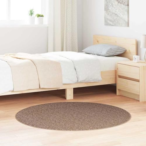 Qnhdfrt Rundteppich aus gewebtem Polyester in Braun, modernes Design mit Rutschfester Unterlage, weiche Oberfläche für Wohnzimmer, Schlafzimmer und Flur von Qnhdfrt