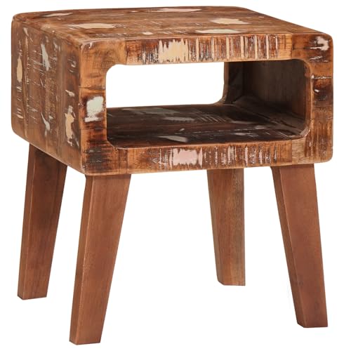 Qnhdfrt Rustikaler Beistelltisch Rechteckig Klein aus Recyceltem Massivholz Mehrfarbig 40x32x46 cm mit Integrierten Regalen Handgefertigt für Wohnzimmer Schlafzimmer Gemütliche Ecken Qnhdfrt Rustikaler Beistelltisch Rechteckig Klein aus Recyceltem Massivholz Mehrfarbig 40x32x46 cm mit Integrierten Regalen Handgefertigt für Wohnzimmer Schlafzimmer Gemütliche Ecken von Qnhdfrt