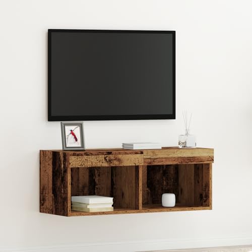 Qnhdfrt Rustikaler TV Wandschrank mit Blauer LED Beleuchtung Altholz Braun 80x30x30 cm für Wohnzimmer Viel Stauraum und Integrierte Lichter Qnhdfrt Rustikaler TV Wandschrank mit Blauer LED Beleuchtung Altholz Braun 80x30x30 cm für Wohnzimmer Viel Stauraum und Integrierte Lichter von Qnhdfrt