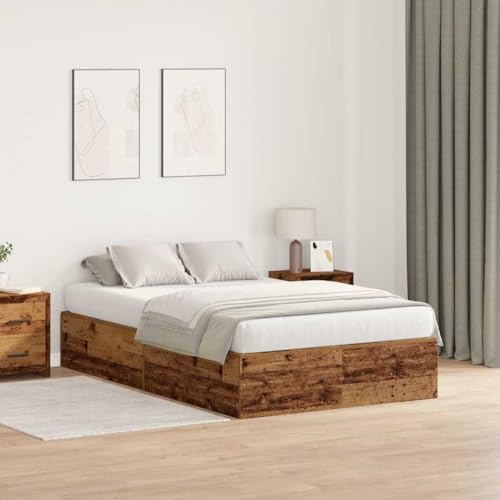 Qnhdfrt Rustikales Bettgestell mit Stauraum 120x200 cm Massivholz Recyceltes Holz Altholzfinish 8 Schubladen Stabiles Design bis 200 kg für Schlafzimmer Gästezimmer Qnhdfrt Rustikales Bettgestell mit Stauraum 120x200 cm Massivholz Recyceltes Holz Altholzfinish 8 Schubladen Stabiles Design bis 200 kg für Schlafzimmer Gästezimmer von Qnhdfrt