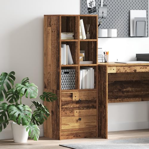 Qnhdfrt Rustikales Braun Sideboard mit Schubladen und Regalen Spanplatte Rechteckig Verwitterte Oberfläche für Wohnzimmer Esszimmer Landhausstil Möbel Qnhdfrt Rustikales Braun Sideboard mit Schubladen und Regalen Spanplatte Rechteckig Verwitterte Oberfläche für Wohnzimmer Esszimmer Landhausstil Möbel von Qnhdfrt