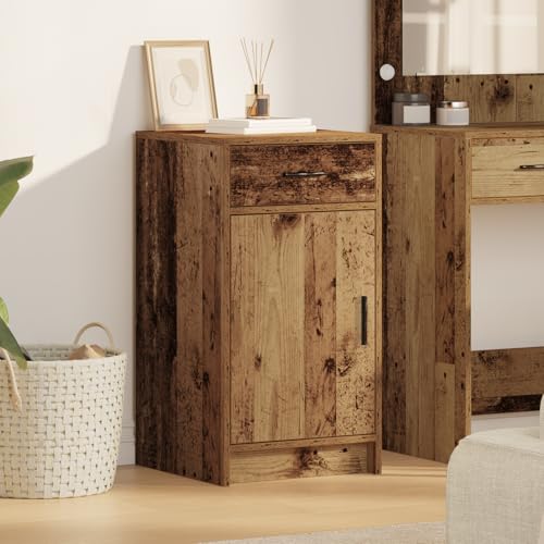 Qnhdfrt Rustikales Sideboard Altholz Optik 40x41x75 cm Braun Holzwerkstoff mit Schublade und Tür für Esszimmer Wohnzimmer Landhausstil Qnhdfrt Rustikales Sideboard Altholz Optik 40x41x75 cm Braun Holzwerkstoff mit Schublade und Tür für Esszimmer Wohnzimmer Landhausstil von Qnhdfrt