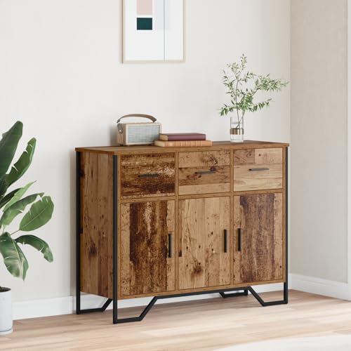 Qnhdfrt Rustikales Sideboard aus Altholz Eiche Braun 97x32,5x74,5 cm mit 2 Türen und Schubladen für Esszimmer Wohnzimmer Aufbewahrung Qnhdfrt Rustikales Sideboard aus Altholz Eiche Braun 97x32,5x74,5 cm mit 2 Türen und Schubladen für Esszimmer Wohnzimmer Aufbewahrung von Qnhdfrt