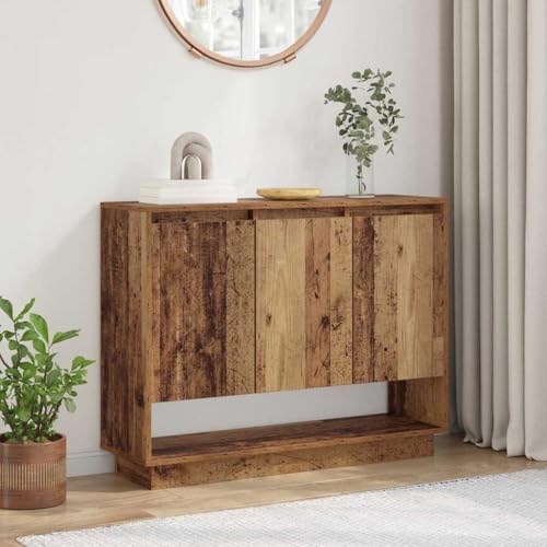 Qnhdfrt Rustikales Sideboard aus Holzwerkstoff im Altholz-Look 97 x 29 x 75 cm mit 3 Türen – Stylischer Stauraum für Wohnzimmer, Flur oder Essbereich Qnhdfrt Rustikales Sideboard aus Holzwerkstoff im Altholz-Look 97 x 29 x 75 cm mit 3 Türen – Stylischer Stauraum für Wohnzimmer, Flur oder Essbereich von Qnhdfrt