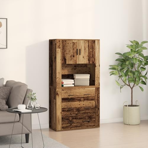 Qnhdfrt Rustikales Sideboard aus Massivholz Eiche Braun 80x33x150 cm Landhausstil mit Verstellbaren Regalen Schubladen und Türen für Esszimmer Aufbewahrung Qnhdfrt Rustikales Sideboard aus Massivholz Eiche Braun 80x33x150 cm Landhausstil mit Verstellbaren Regalen Schubladen und Türen für Esszimmer Aufbewahrung von Qnhdfrt