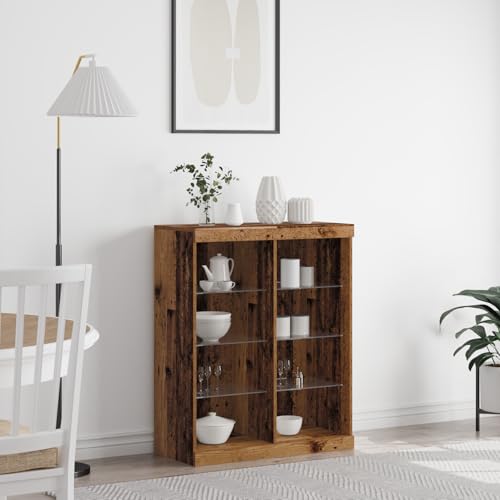 Qnhdfrt Rustikales Sideboard mit LED Beleuchtung Altholz Verwittert 41x37x100 cm Aufbewahrungsschrank für Esszimmer und Wohnzimmer Landhausstil Design Qnhdfrt Rustikales Sideboard mit LED Beleuchtung Altholz Verwittert 41x37x100 cm Aufbewahrungsschrank für Esszimmer und Wohnzimmer Landhausstil Design von Qnhdfrt