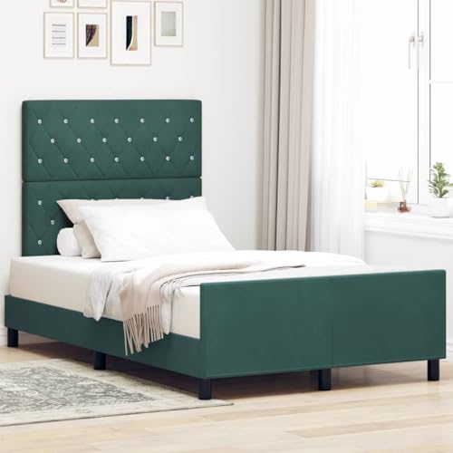 Qnhdfrt Samt Bettgestell Dunkelgrün 120x190 cm Modernes Design mit Fluffigem Kopfteil und Stabilen Beinen für Gemütlichen Schlafkomfort im Schlafzimmer Qnhdfrt Samt Bettgestell Dunkelgrün 120x190 cm Modernes Design mit Fluffigem Kopfteil und Stabilen Beinen für Gemütlichen Schlafkomfort im Schlafzimmer von Qnhdfrt