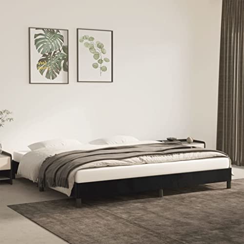 Qnhdfrt Samt Bettgestell Schwarz 200x200 cm mit Stützbeinen und Sperrholzlatten Weiches Luxus Design für erholsamen Schlaf Gästebett oder Doppelbett Qnhdfrt Samt Bettgestell Schwarz 200x200 cm mit Stützbeinen und Sperrholzlatten Weiches Luxus Design für erholsamen Schlaf Gästebett oder Doppelbett von Qnhdfrt