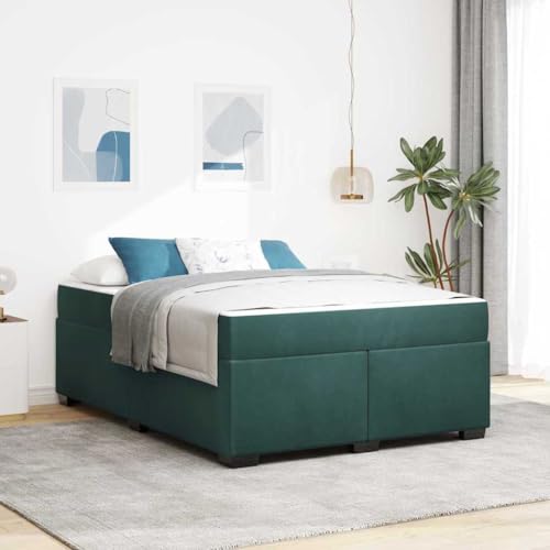 Qnhdfrt Samt Bettgestell mit Matratze 140 x 200 cm Dunkelgrün Modernes Design mit Robuster Sperrholzkonstruktion und Hochdichte-Schaummatratze für en Schlafkomfort Qnhdfrt Samt Bettgestell mit Matratze 140 x 200 cm Dunkelgrün Modernes Design mit Robuster Sperrholzkonstruktion und Hochdichte-Schaummatratze für en Schlafkomfort von Qnhdfrt
