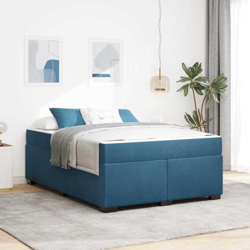 Qnhdfrt Samt Bettgestell mit Matratze 160 x 200 cm Dunkelblau Modernes Design & Robuster Sperrholzrahmen bis 140 kg Belastbarkeit für Schlafzimmer Gästebett und Doppelbett Qnhdfrt Samt Bettgestell mit Matratze 160 x 200 cm Dunkelblau Modernes Design & Robuster Sperrholzrahmen bis 140 kg Belastbarkeit für Schlafzimmer Gästebett und Doppelbett von Qnhdfrt