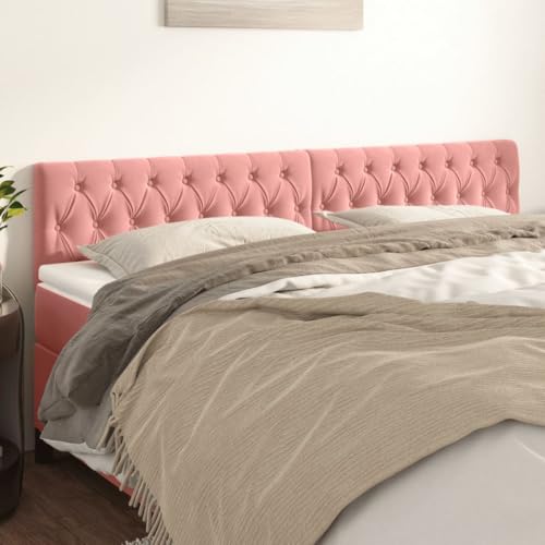 Qnhdfrt Samt Bettkopfteil 2er Set 100x78/88 cm Rosa Höhenverstellbar Massive Lärchenholzbeine Luxuriöses Headboard for Bedroom Moderne Rückenlehne für Doppelbett Qnhdfrt Samt Bettkopfteil 2er Set 100x78/88 cm Rosa Höhenverstellbar Massive Lärchenholzbeine Luxuriöses Headboard for Bedroom Moderne Rückenlehne für Doppelbett von Qnhdfrt