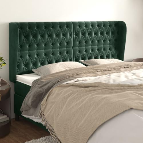 Qnhdfrt Samt Bettkopfteil Dunkelgrün 183x118/128 cm Höhenverstellbar Mit Ohren Robustes Lärchenholz Bequeme Rückenlehne für Schlafzimmer Qnhdfrt Samt Bettkopfteil Dunkelgrün 183x118/128 cm Höhenverstellbar Mit Ohren Robustes Lärchenholz Bequeme Rückenlehne für Schlafzimmer von Qnhdfrt