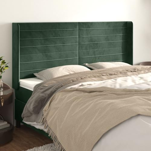 Qnhdfrt Samt Bettkopfteil mit Ohren Dunkelgrün 163x16x118/128 cm Höhenverstellbar Massivholzbeine Bequeme Rückenlehne Modernes Design für Schlafzimmer Qnhdfrt Samt Bettkopfteil mit Ohren Dunkelgrün 163x16x118/128 cm Höhenverstellbar Massivholzbeine Bequeme Rückenlehne Modernes Design für Schlafzimmer von Qnhdfrt