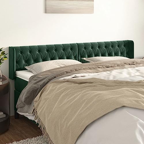 Qnhdfrt Samt Bettkopfteil mit Ohren Dunkelgrün 203 cm Breit Höhenverstellbar Massivholzbeine Bequeme Rückenlehne für Schlafzimmer und Gästezimmer Qnhdfrt Samt Bettkopfteil mit Ohren Dunkelgrün 203 cm Breit Höhenverstellbar Massivholzbeine Bequeme Rückenlehne für Schlafzimmer und Gästezimmer von Qnhdfrt