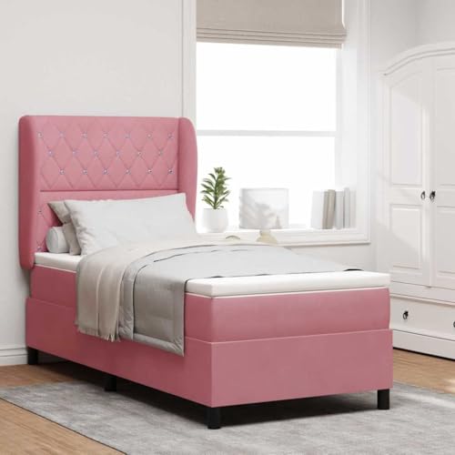 Qnhdfrt Samt Boxspringbett mit Matratze 90 x 190 cm Rosa Rechteckig Einzelbett mit Taschenfedern für Schlafzimmer und Gästezimmer Qnhdfrt Samt Boxspringbett mit Matratze 90 x 190 cm Rosa Rechteckig Einzelbett mit Taschenfedern für Schlafzimmer und Gästezimmer von Qnhdfrt