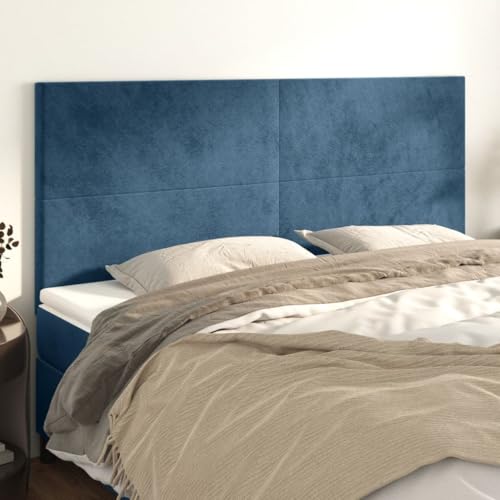Qnhdfrt Samt Kopfteil 4er Set 80x118-128 cm Dunkelblau Höhenverstellbar Rückenlehne für Bett Polster aus 100% Polyester Modernes Design für Schlafzimmer Qnhdfrt Samt Kopfteil 4er Set 80x118-128 cm Dunkelblau Höhenverstellbar Rückenlehne für Bett Polster aus 100% Polyester Modernes Design für Schlafzimmer von Qnhdfrt