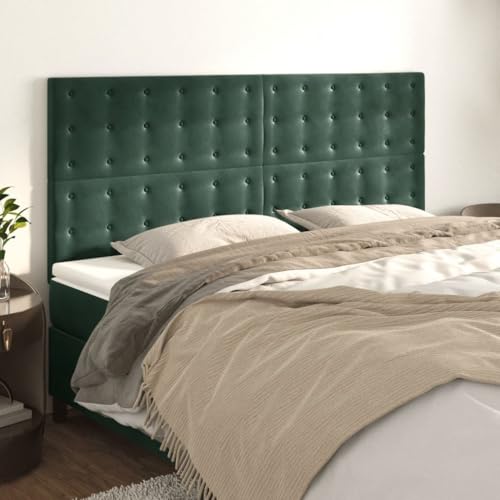 Qnhdfrt Samt Kopfteil Bett 4 TLG. Dunkelgrün 100x5x78/88 cm Höhenverstellbar Massive Lärchenholzbeine Moderner Luxus Headboard für Schlafzimmer Wohnung Qnhdfrt Samt Kopfteil Bett 4 TLG. Dunkelgrün 100x5x78/88 cm Höhenverstellbar Massive Lärchenholzbeine Moderner Luxus Headboard für Schlafzimmer Wohnung von Qnhdfrt