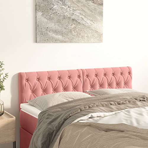 Qnhdfrt Samt Kopfteil für Bett 2er Set 80x7x78/88 cm Rosa Höhenverstellbar Modernes Design Bequeme Rückenlehne für Schlafzimmer Qnhdfrt Samt Kopfteil für Bett 2er Set 80x7x78/88 cm Rosa Höhenverstellbar Modernes Design Bequeme Rückenlehne für Schlafzimmer von Qnhdfrt