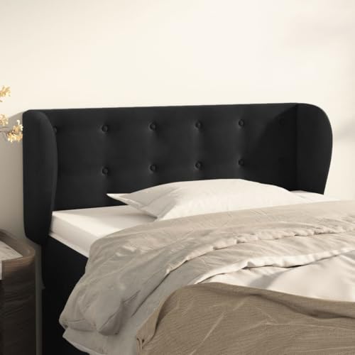Qnhdfrt Samt Kopfteil mit Ohren 103x78/88 cm Höhenverstellbar Schwarz Modernes Design mit massiven Lärchenholzbeinen für Schlafzimmer Qnhdfrt Samt Kopfteil mit Ohren 103x78/88 cm Höhenverstellbar Schwarz Modernes Design mit massiven Lärchenholzbeinen für Schlafzimmer von Qnhdfrt