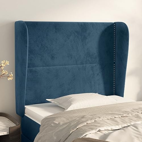 Qnhdfrt Samt Kopfteil mit Ohren Dark Blue 93x23x118/128 cm Höhenverstellbar Massives Lärchenholz Bequeme Rückenlehne für Schlafzimmer und Gästezimmer Qnhdfrt Samt Kopfteil mit Ohren Dark Blue 93x23x118/128 cm Höhenverstellbar Massives Lärchenholz Bequeme Rückenlehne für Schlafzimmer und Gästezimmer von Qnhdfrt