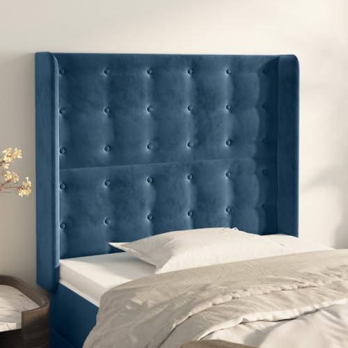Qnhdfrt Samt Kopfteil mit Ohren Dunkelblau 103x16x118/128 cm Höhenverstellbar Bequeme Rückenlehne für Doppelbett Modernes Design Schlafzimmer Qnhdfrt Samt Kopfteil mit Ohren Dunkelblau 103x16x118/128 cm Höhenverstellbar Bequeme Rückenlehne für Doppelbett Modernes Design Schlafzimmer von Qnhdfrt