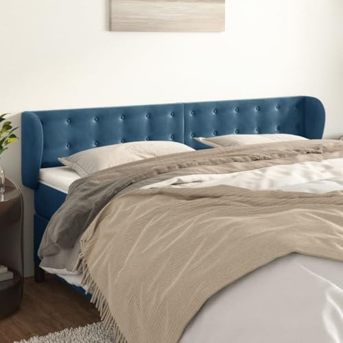 Qnhdfrt Samt Kopfteil mit Ohren Dunkelblau 203x23x78/88 cm Höhenverstellbar Modernes Design Robustes Lärchenholz Bequeme Rückenlehne für Schlafzimmer Qnhdfrt Samt Kopfteil mit Ohren Dunkelblau 203x23x78/88 cm Höhenverstellbar Modernes Design Robustes Lärchenholz Bequeme Rückenlehne für Schlafzimmer von Qnhdfrt