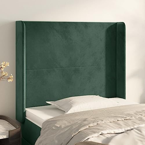 Qnhdfrt Samt Kopfteil mit Ohren Dunkelgrün 103x16x118/128 cm Höhenverstellbar Robustes Holzgestell Bequeme Rückenlehne für Schlafzimmer Wohnstil Modern Qnhdfrt Samt Kopfteil mit Ohren Dunkelgrün 103x16x118/128 cm Höhenverstellbar Robustes Holzgestell Bequeme Rückenlehne für Schlafzimmer Wohnstil Modern von Qnhdfrt