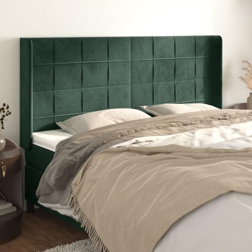 Qnhdfrt Samt Kopfteil mit Ohren Dunkelgrün 183x118/128 cm Höhenverstellbar Robustes Lärchenholz Bequeme Rückenlehne für Schlafzimmer Qnhdfrt Samt Kopfteil mit Ohren Dunkelgrün 183x118/128 cm Höhenverstellbar Robustes Lärchenholz Bequeme Rückenlehne für Schlafzimmer von Qnhdfrt