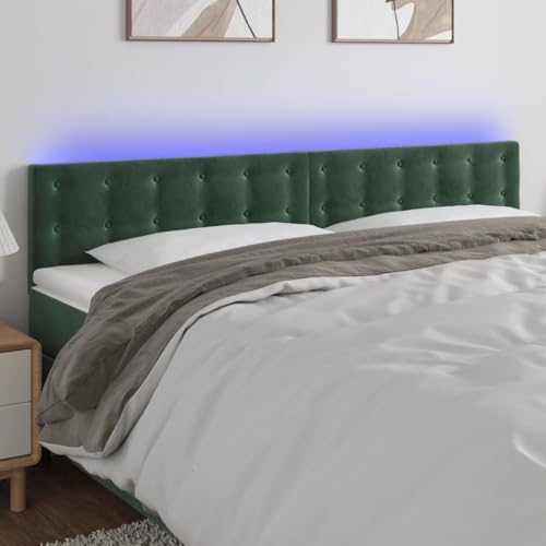 Qnhdfrt Samt LED Kopfteil 200x78/88 cm in Dunkelgrün mit höhenverstellbarem Design Bunter Lichtstreifen für Schlafzimmer und Jugendzimmer Qnhdfrt Samt LED Kopfteil 200x78/88 cm in Dunkelgrün mit höhenverstellbarem Design Bunter Lichtstreifen für Schlafzimmer und Jugendzimmer von Qnhdfrt