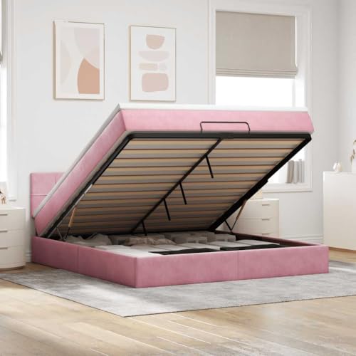 Qnhdfrt Samt Ottomanenbett Rosa 180x200 cm mit Matratze LED Beleuchtung und Stauraum Modernes Doppelbett Komfortables Heimbett für Schlafzimmer und Gästezimmer Qnhdfrt Samt Ottomanenbett Rosa 180x200 cm mit Matratze LED Beleuchtung und Stauraum Modernes Doppelbett Komfortables Heimbett für Schlafzimmer und Gästezimmer von Qnhdfrt