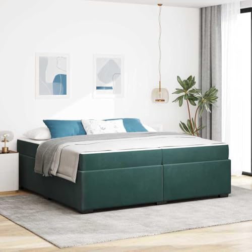 Qnhdfrt Samt Polsterbett 200 x 200 cm in Dunkelgrün mit 2 Matratzen Schaum Komfort Jugendbett Modernes Design & Stauraumsparend Gästebett für Schlafzimmer und Gästezimmer Qnhdfrt Samt Polsterbett 200 x 200 cm in Dunkelgrün mit 2 Matratzen Schaum Komfort Jugendbett Modernes Design & Stauraumsparend Gästebett für Schlafzimmer und Gästezimmer von Qnhdfrt