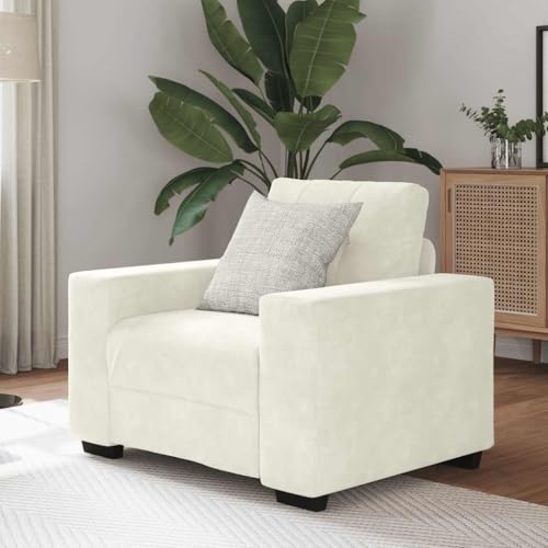 Qnhdfrt Samt Relaxsessel Creme 60 cm Sitzbreite Modernes Design mit Robustem Gestell für Wohnzimmer Schlafzimmer und Büro Qnhdfrt Samt Relaxsessel Creme 60 cm Sitzbreite Modernes Design mit Robustem Gestell für Wohnzimmer Schlafzimmer und Büro von Qnhdfrt