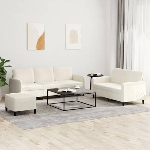 Qnhdfrt Samt Sofagarnitur Creme 2+3 Sitzer mit Hocker Kompakte Wohnlandschaft für Wohnzimmer Balkon Qnhdfrt Samt Sofagarnitur Creme 2+3 Sitzer mit Hocker Kompakte Wohnlandschaft für Wohnzimmer Balkon von Qnhdfrt