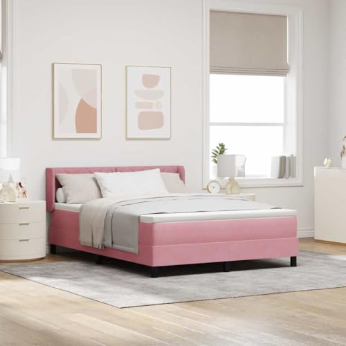 Qnhdfrt Samt Taschenfederkernmatratze 160x200 cm Pink Boxspringbett mit superanpassungsfähigem Federkernsystem für ultimativen Komfort und Unterstützung im Schlafzimmer von Qnhdfrt
